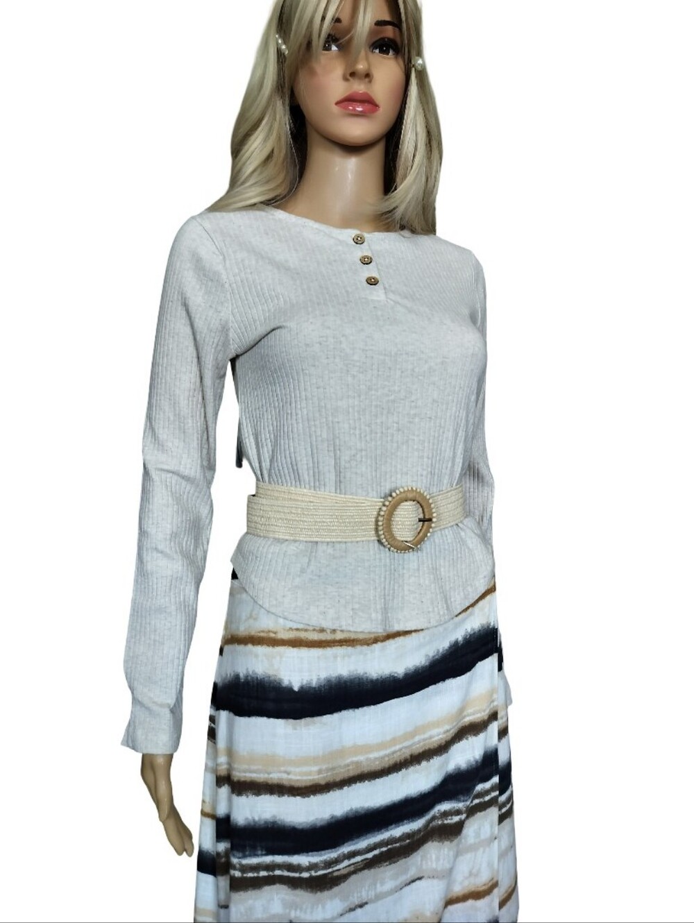 Jessica Simpson Long Sleeve Cream Fitted Buttoned Blouse Size XL(14/16) NWT